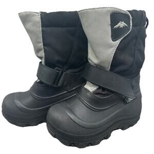 Tundra Quebec Toddler Snow Boots Black And Grey Size 12 Hook And Loop closure {S